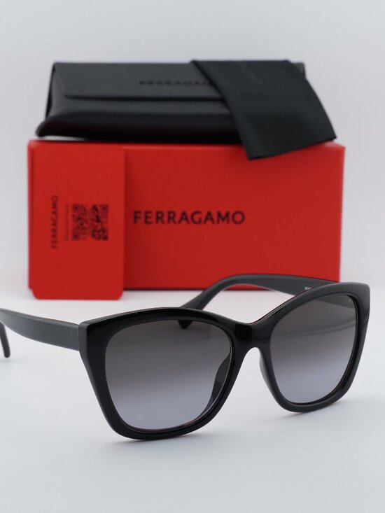 Salvatore Ferragamo SF957S 001 Cat Eye Sunglasses - Black / Grey main image 8